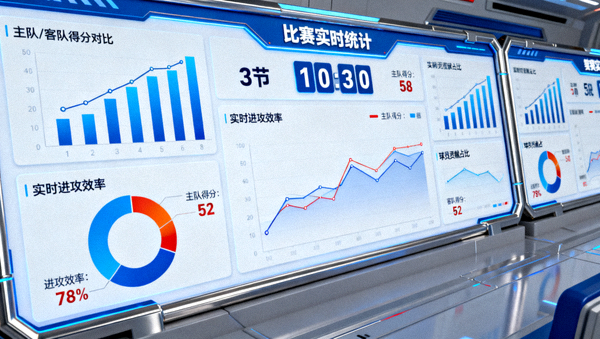 体育数据分析大屏展示比赛统计图表