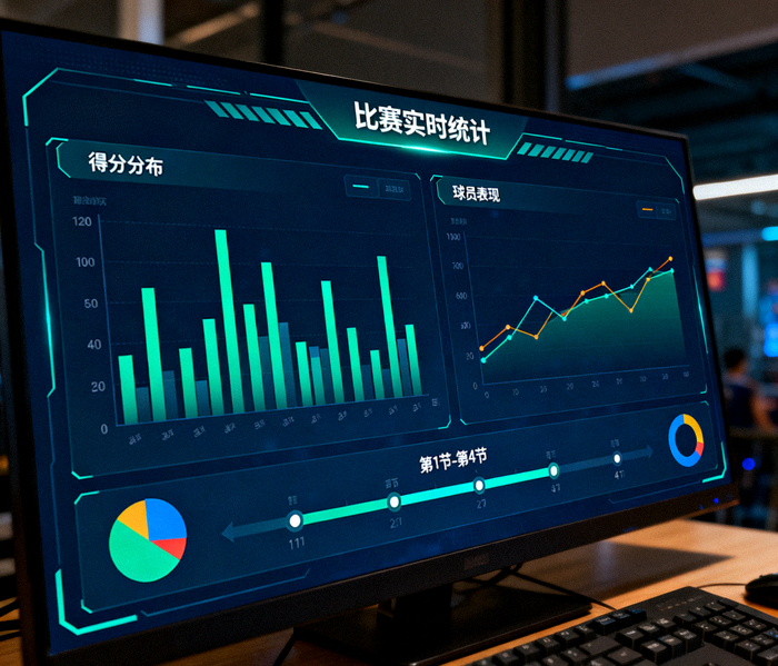 体育数据分析大屏展示比赛统计图表